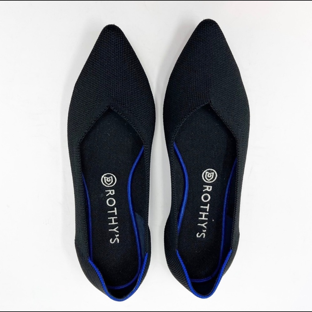 Rothy’s classic Black pointy shoes 9.5